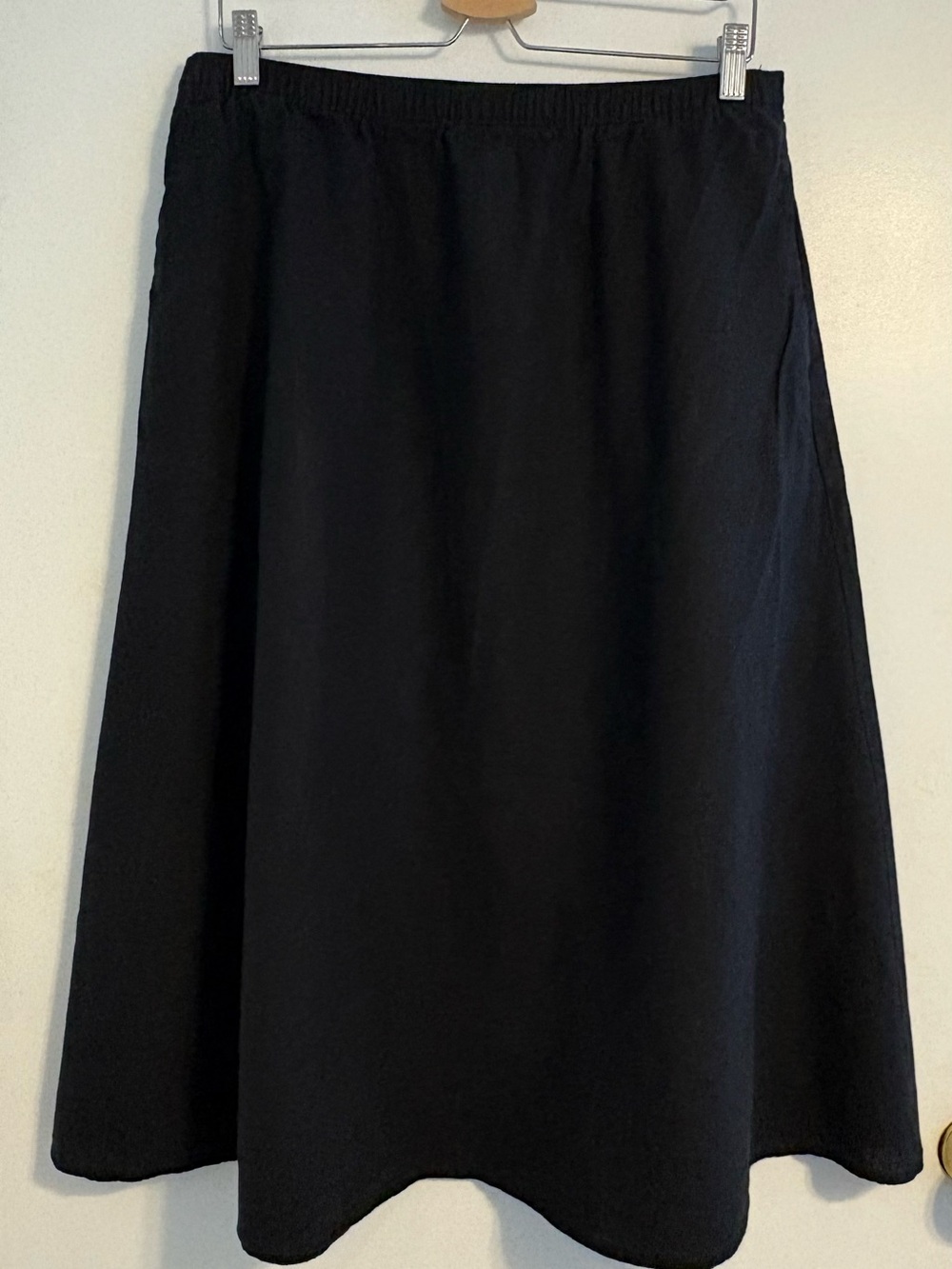 Calvin Klein Black A-Line Midi Skirt